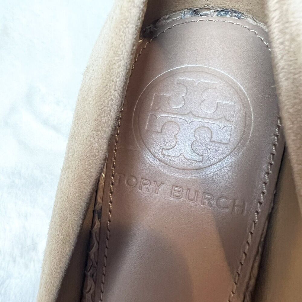 Tory Burch Tan Suede Pumps Snakeskin Stiletto Heels Women’s Sz 6M - Picture 5 of 9